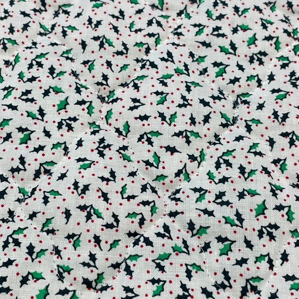 Handmade Christmas Lace Trim Quilt Holiday Decor Red Green‎ White Angels 73x45